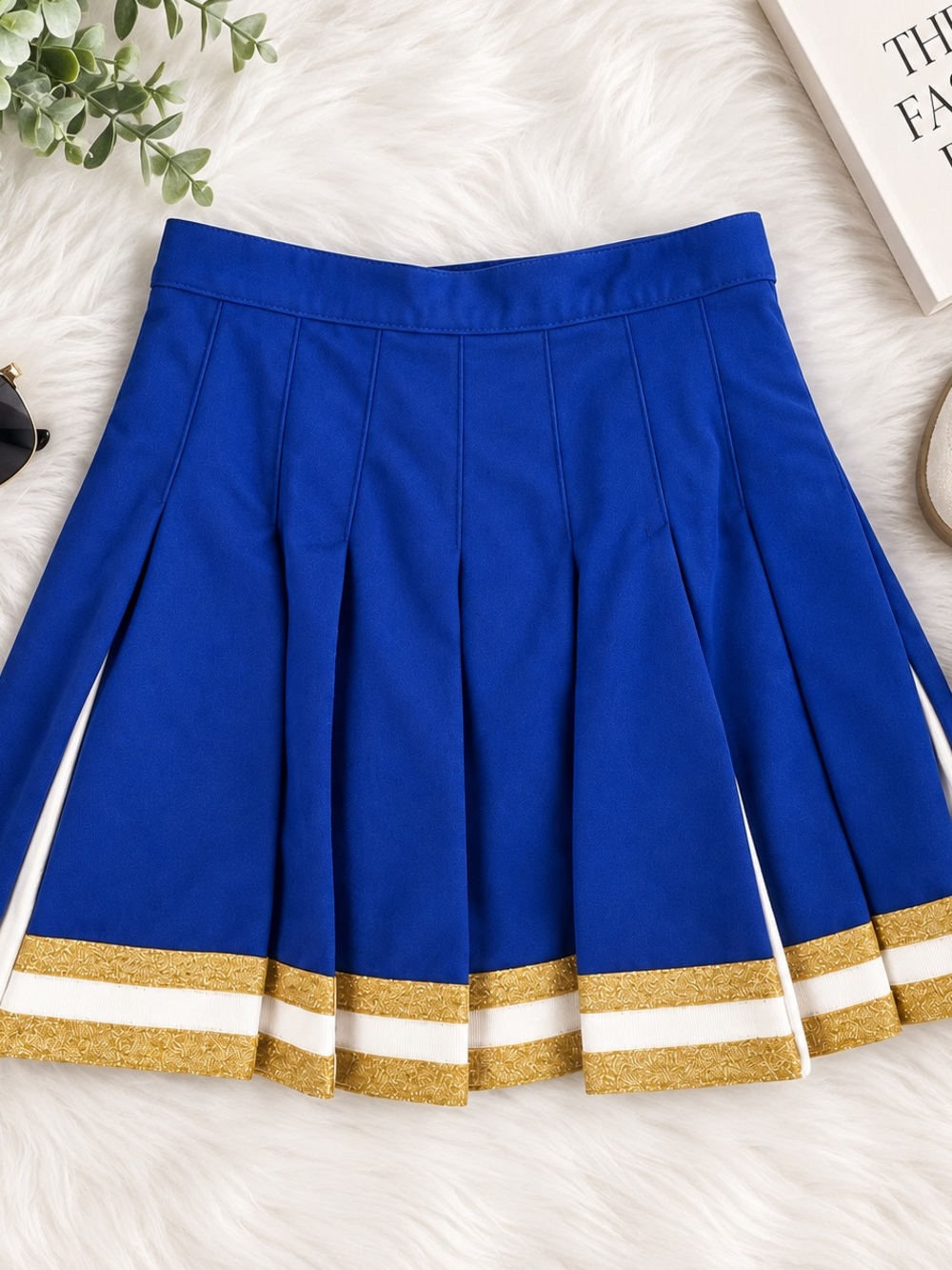 Cheerleader & DanzTeam Fly-Away Cheer Skirt Royal Blue White Gold